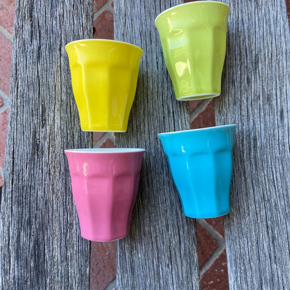 Crate and Barrel ceramic solo mini shot or sorbet cups